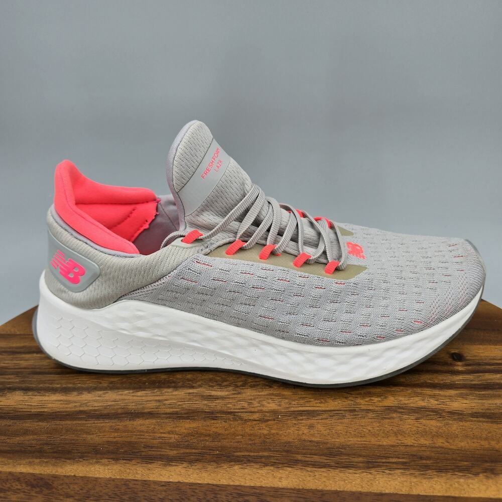 New Balance Women's Light Gray and Coral Running Sneakers